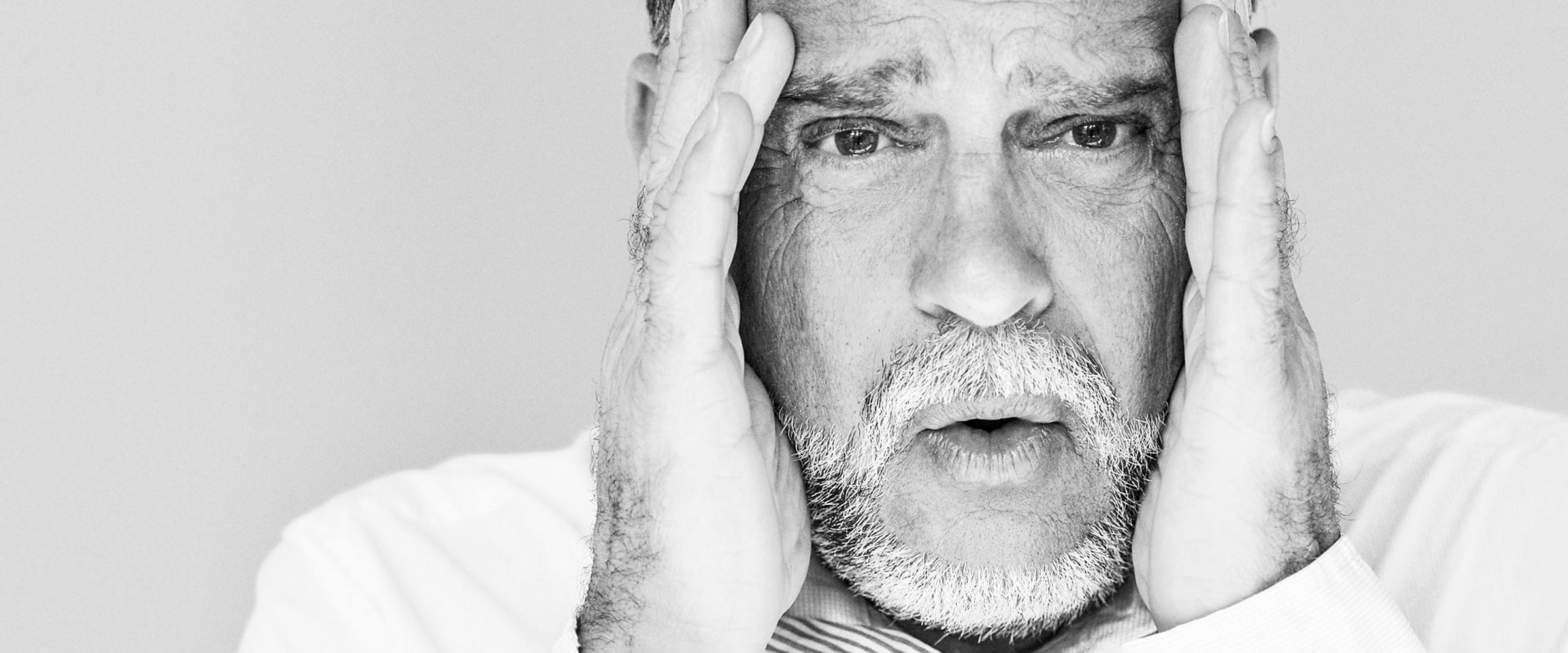 Bestager-, Classic-, Senior-, 50+ Model Michael Diehl Fotomodell aus Esslingen bei Stuttgart Portrait s/w 25