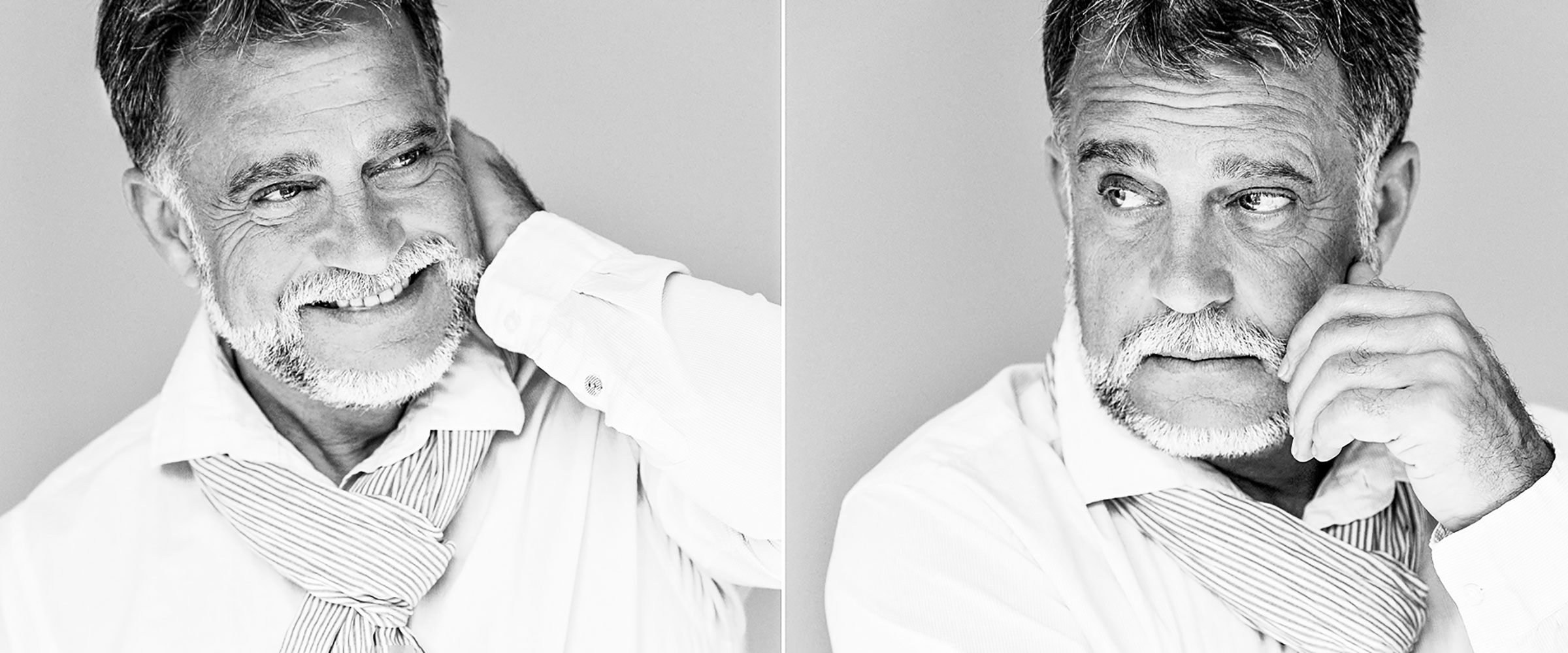 Bestager-, Classic-, Senior-, 50+ Model Michael Diehl Fotomodell aus Esslingen bei Stuttgart Portrait s/w 05