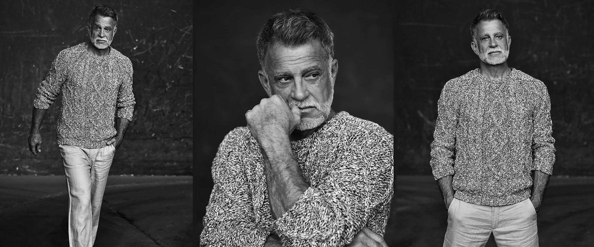 Bestager-, Classic-, Senior-, 50+ Model Michael Diehl Fotomodell aus Esslingen bei Stuttgart Portrait s/w 30