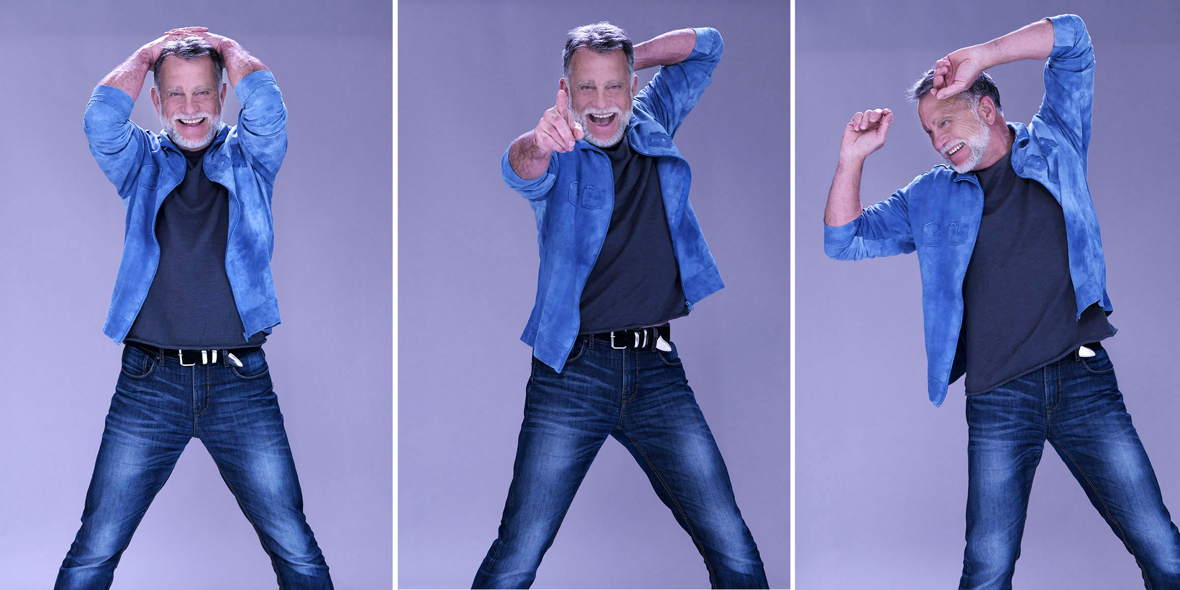 Bestager-, Classic-, Senior-, 50+ Model Michael Diehl Fotomodell aus Esslingen bei Stuttgart mit lustigen Gesichtsausdrücken 13