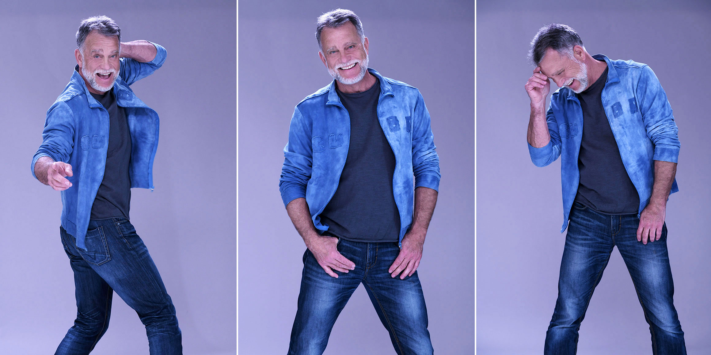 Bestager-, Classic-, Senior-, 50+ Model Michael Diehl Fotomodell aus Esslingen bei Stuttgart mit lustigen Gesichtsausdrücken 11