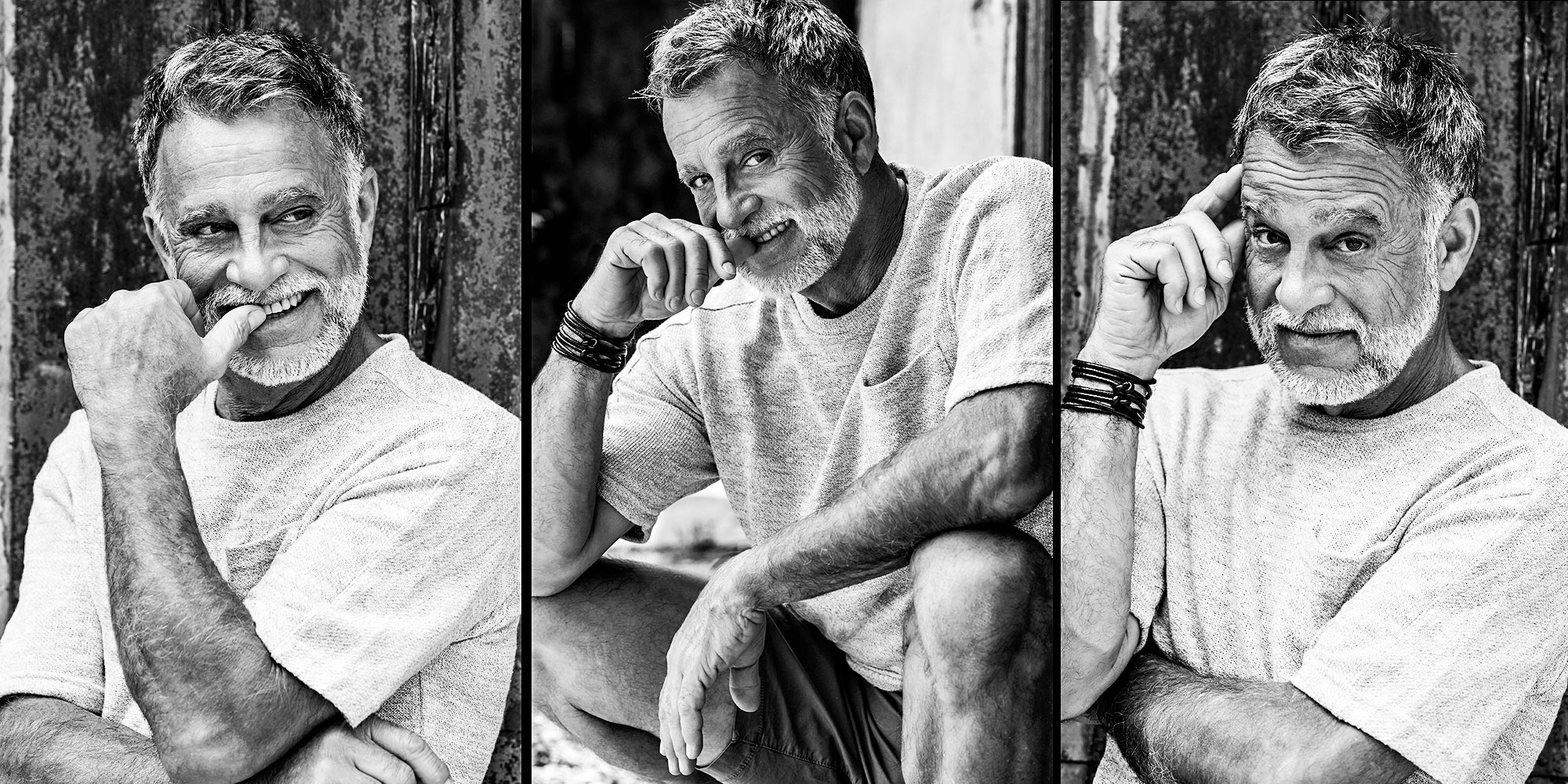 Bestager-, Classic-, Senior-, 50+ Model Michael Diehl Fotomodell aus Esslingen bei Stuttgart mit s/w Lifestyle outdoor 01