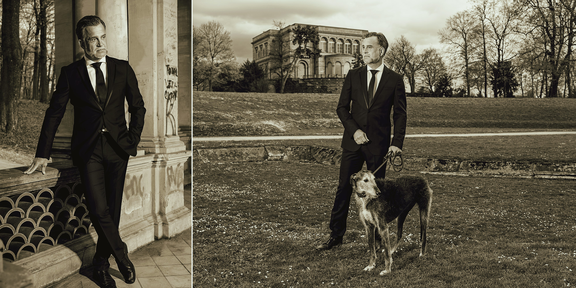 Bestager-, Classic-, Senior-, 50+ Model Michael Diehl Fotomodell aus Esslingen bei Stuttgart mit s/w Lifestyle outdoor 22
