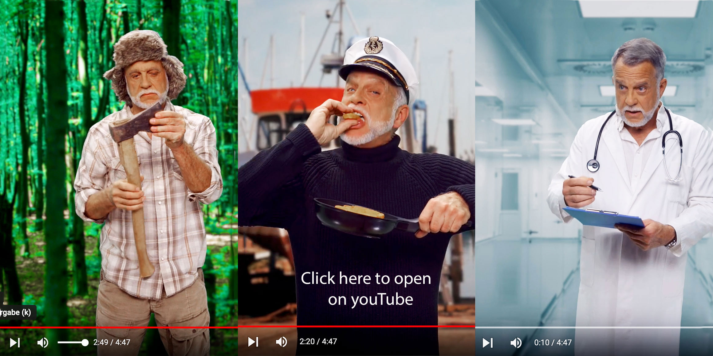 Bestager-, Classic-, Senior-, 50+ Model Michael Diehl Fotomodell aus Esslingen bei Stuttgart mit Advertising Werbung, youTube